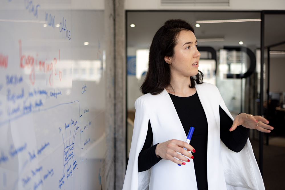 Woman conducting a meeting