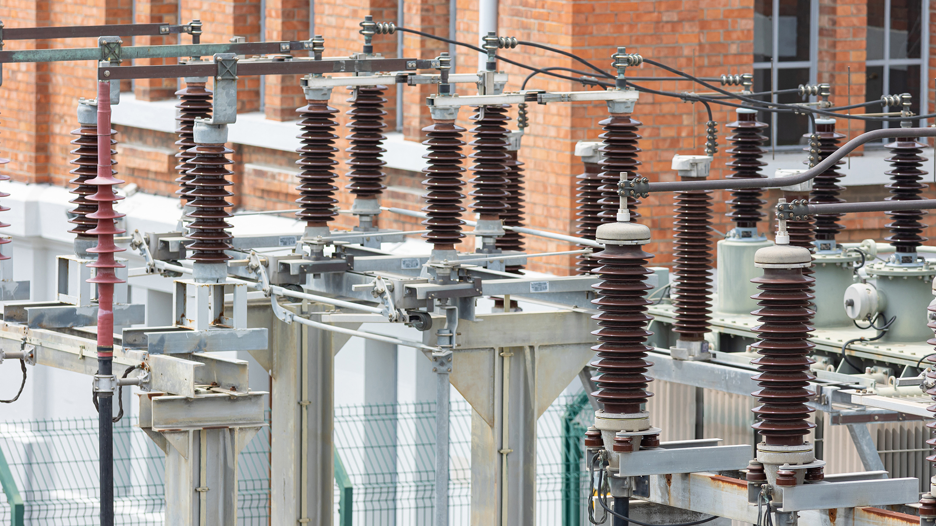 Voltage transformer on the roof of a building